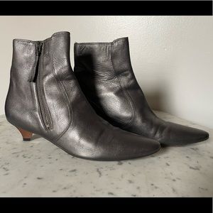 MIU MIU bronze bullet metallic ankle boots size 38.5